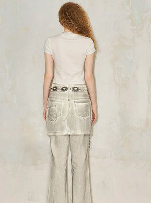 Wide-Leg Flared Culottes Trousers