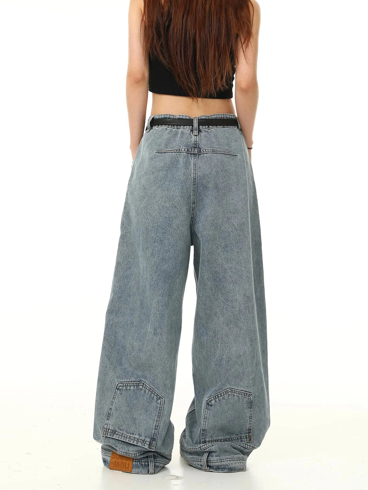 Wide-Leg Inverted Jeans
