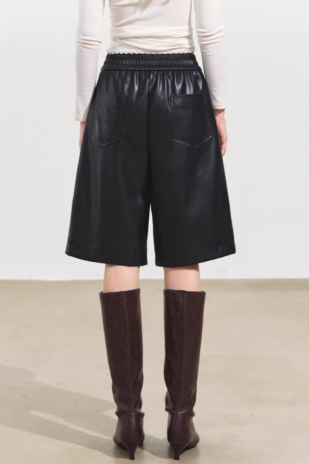 Wide-Leg Leather Trousers