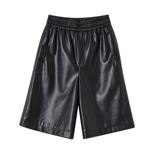Wide-Leg Leather Trousers