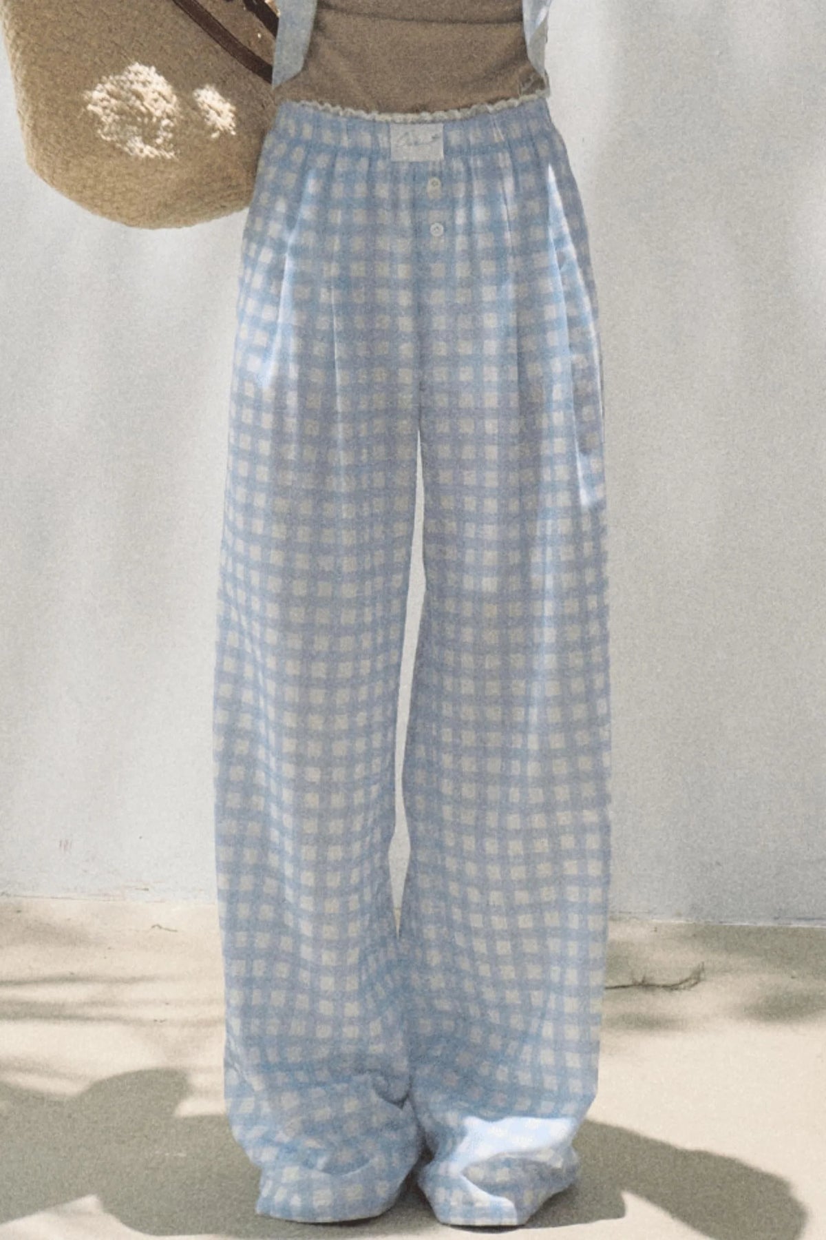 Wide-Leg Tencel Hemp Pants Set-Up