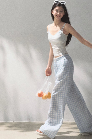Wide-Leg Tencel Hemp Pants Set-Up