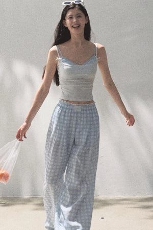 Wide-Leg Tencel Hemp Pants Set-Up