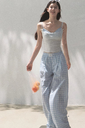 Wide-Leg Tencel Hemp Pants Set-Up