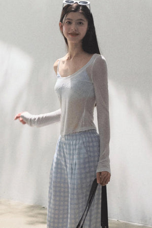 Wide-Leg Tencel Hemp Pants Set-Up