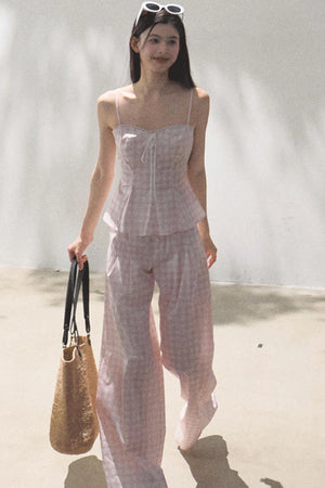 Wide-Leg Tencel Hemp Pants Set-Up