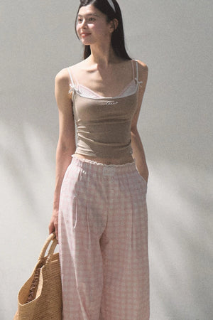 Wide-Leg Tencel Hemp Pants Set-Up