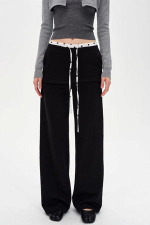 Wide-Legged Polka Dot Sweatpants