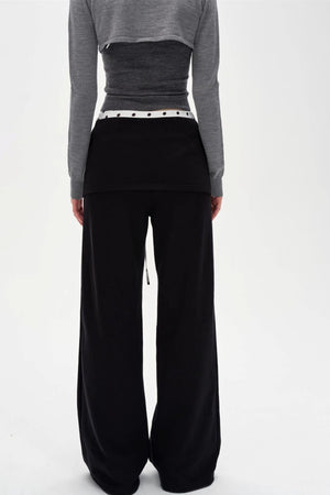 Wide-Legged Polka Dot Sweatpants