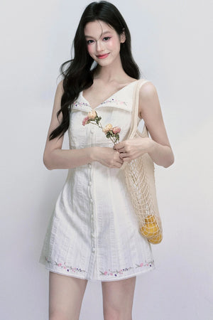 Wind French Cotton Texture Short Dress