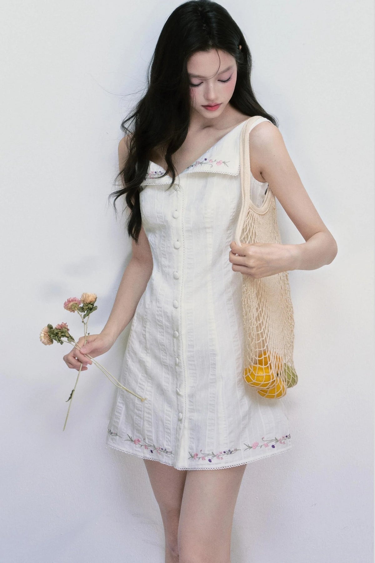 Wind French Cotton Texture Short Dress