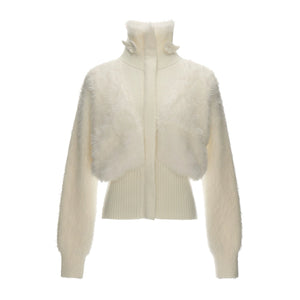 Winged White Turtleneck Sweater