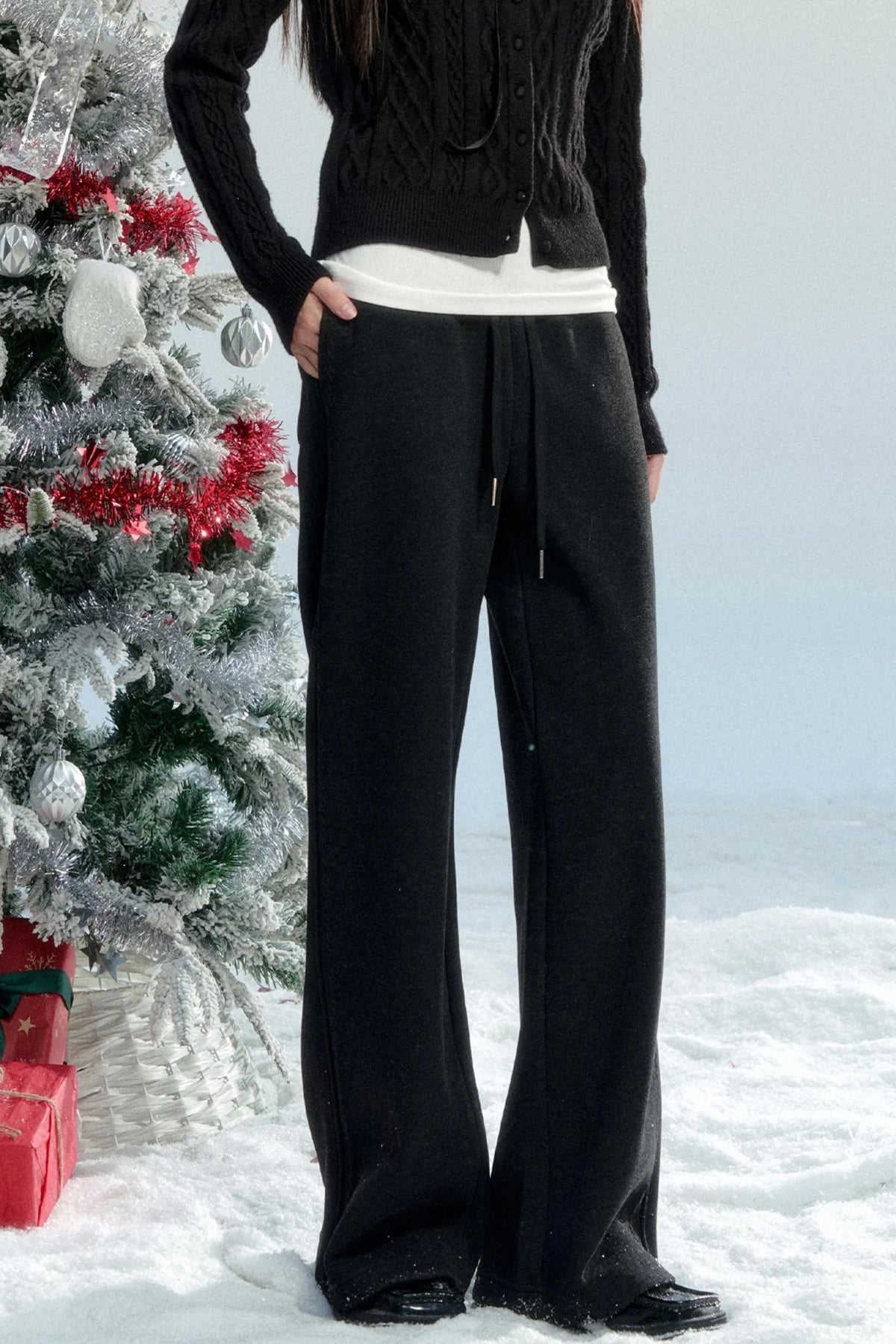 Winter Drape Wide-Leg Pants