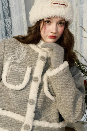Winter Gate Wool Tweed Long Skirt Set-Up