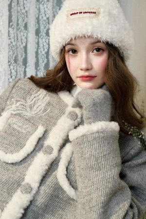 Winter Gate Wool Tweed Long Skirt Set-Up