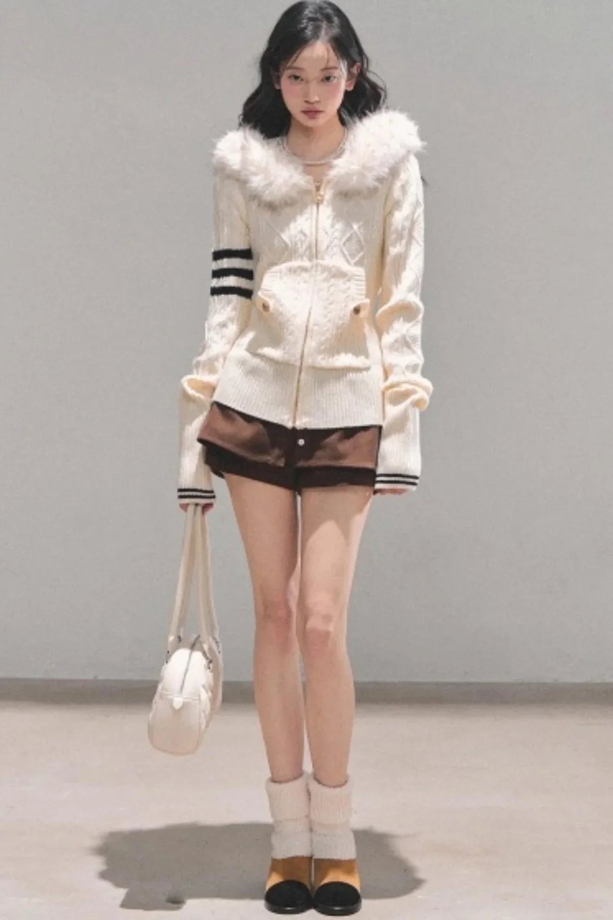 Winter Hooded Knit Sweater