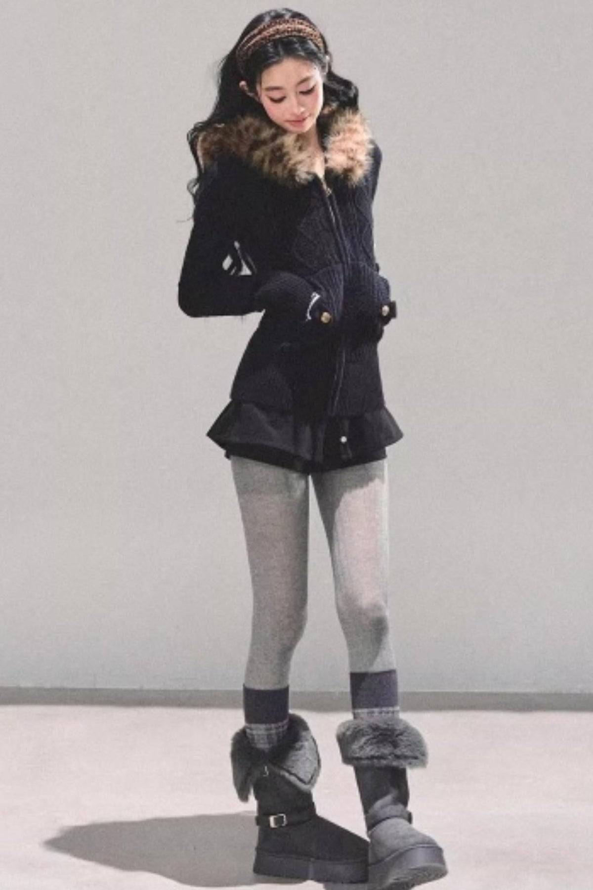 Winter Hooded Knit Sweater