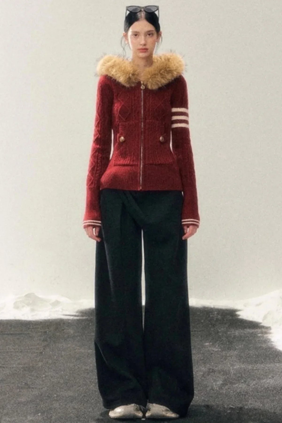 Winter Hooded Knit Sweater