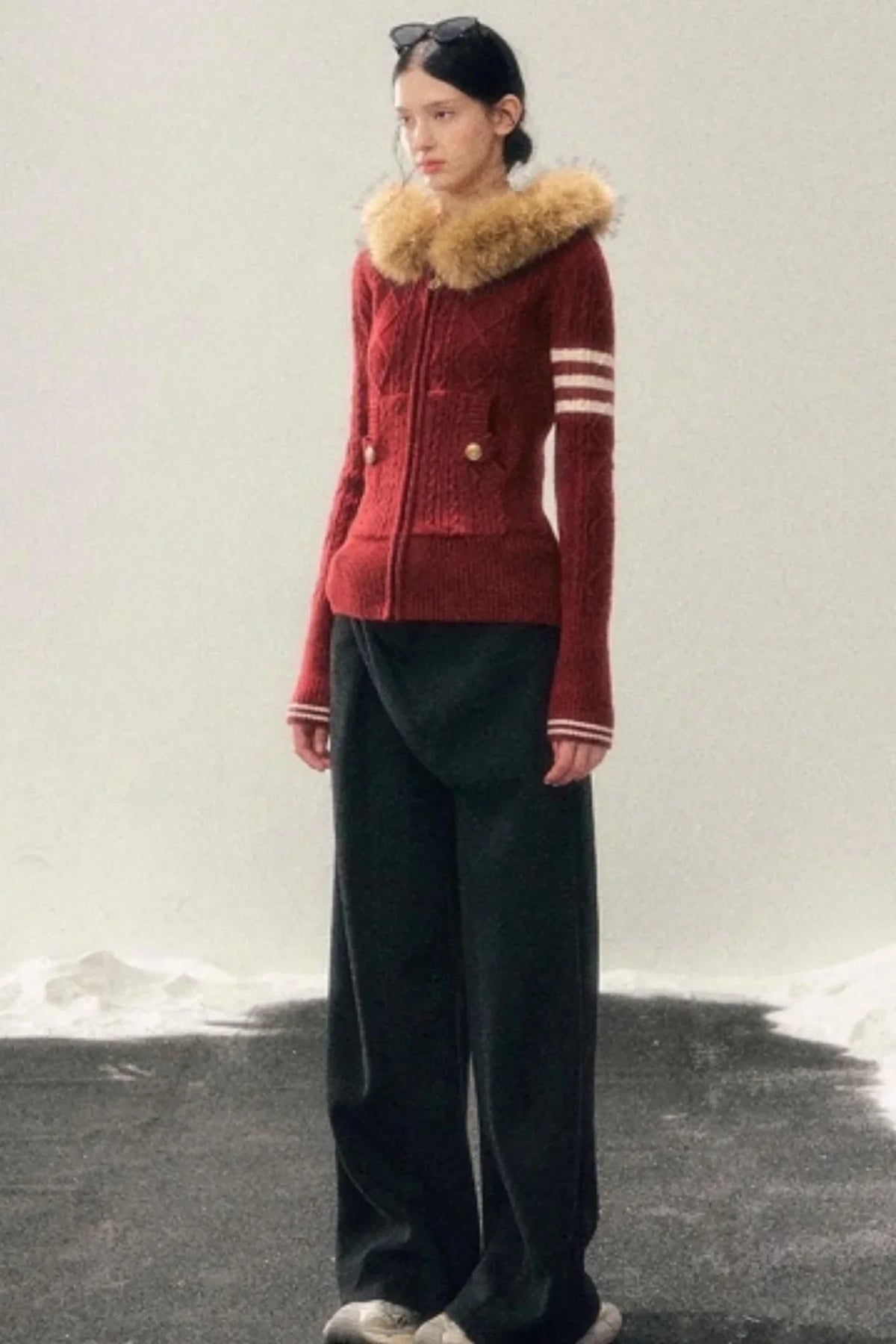Winter Hooded Knit Sweater
