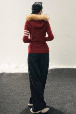 Winter Hooded Knit Sweater
