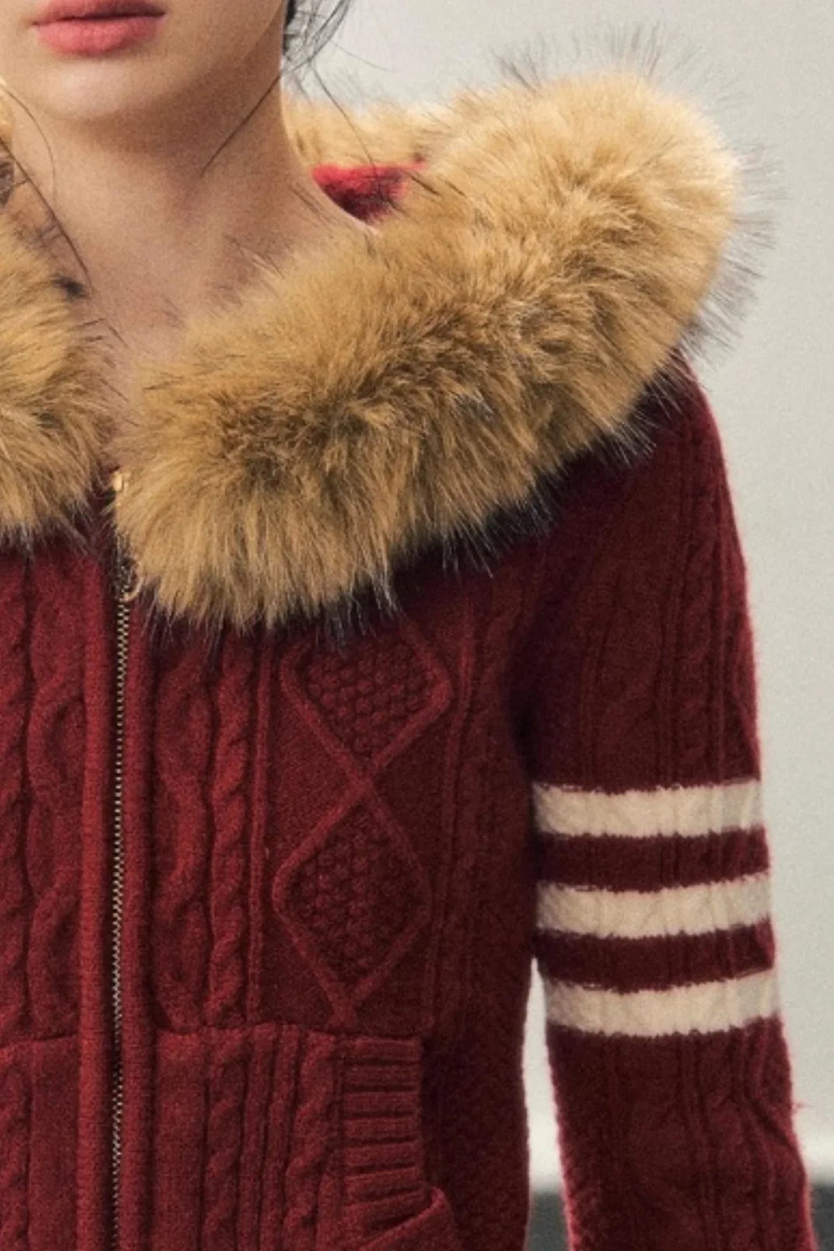 Winter Hooded Knit Sweater