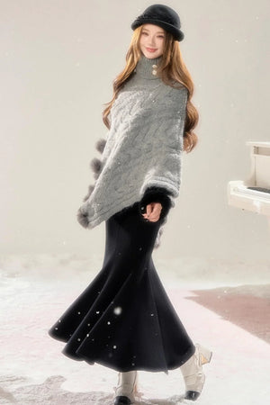 Winter Love Song Knitted Cape