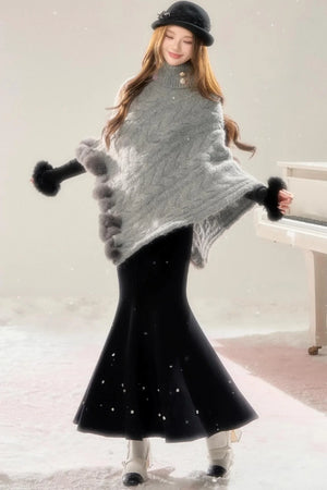Winter Love Song Knitted Cape