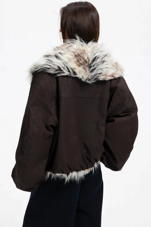 Winter Luxe Fur Collar Jacket