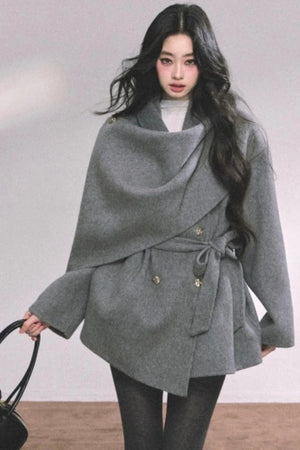 Winter Plaid Wool Coat