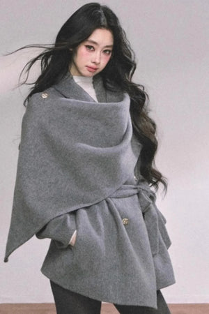 Winter Plaid Wool Coat
