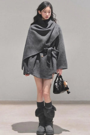 Winter Plaid Wool Coat