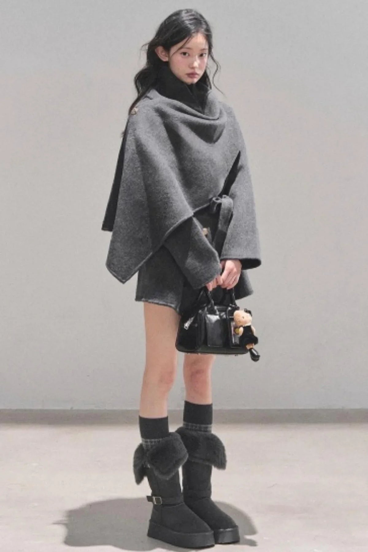 Winter Plaid Wool Coat