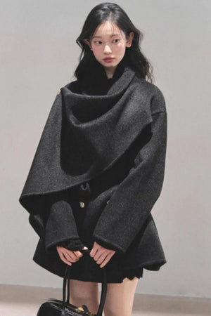 Winter Plaid Wool Coat