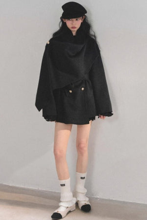 Winter Plaid Wool Coat