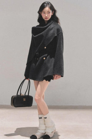 Winter Plaid Wool Coat