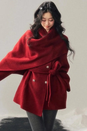 Winter Plaid Wool Coat