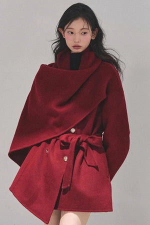 Winter Plaid Wool Coat