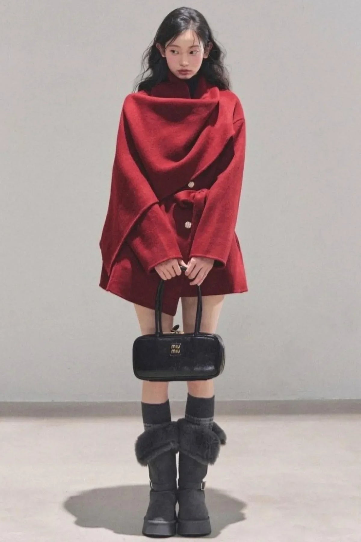Winter Plaid Wool Coat