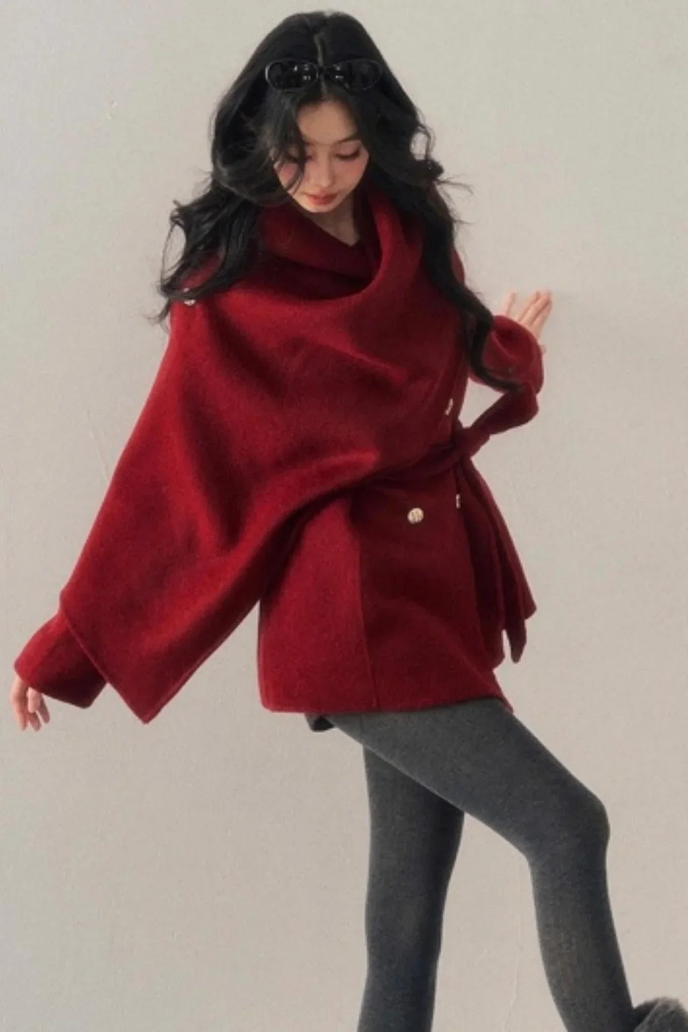 Winter Plaid Wool Coat
