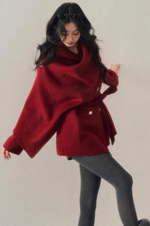 Winter Plaid Wool Coat