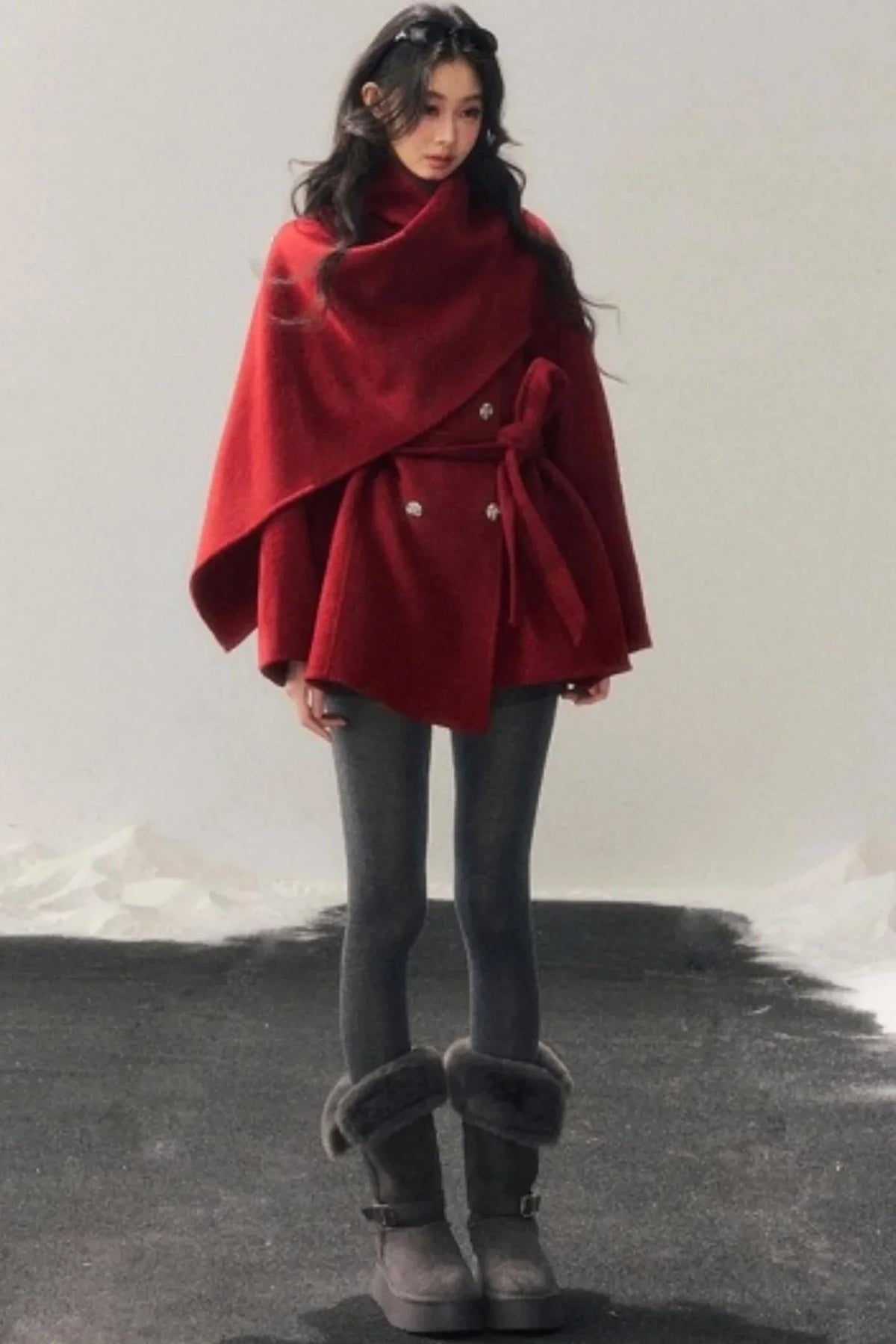 Winter Plaid Wool Coat