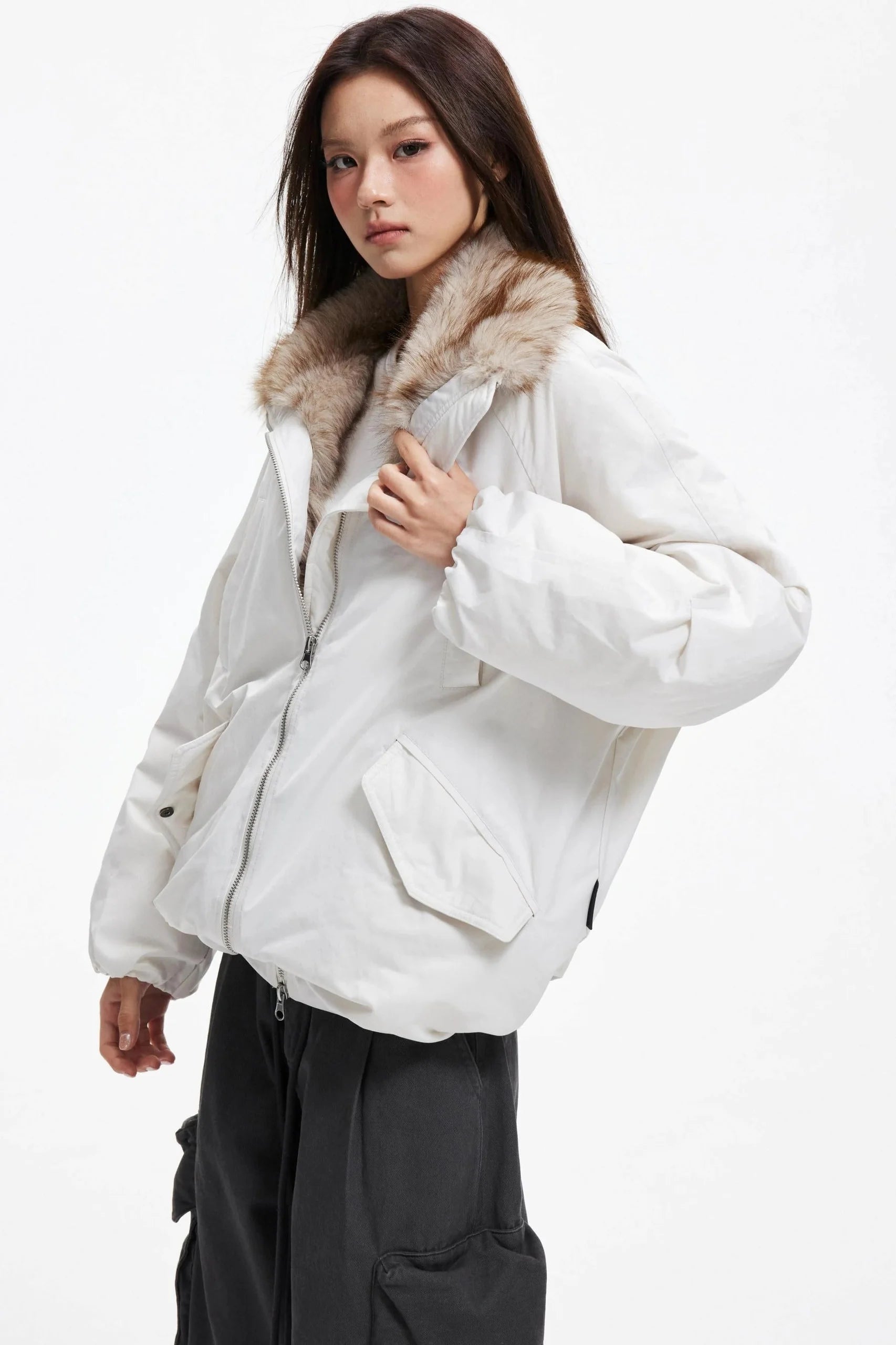 Winter Plush Fur Down Jacket