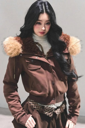 Winter Plush Hooded Coat