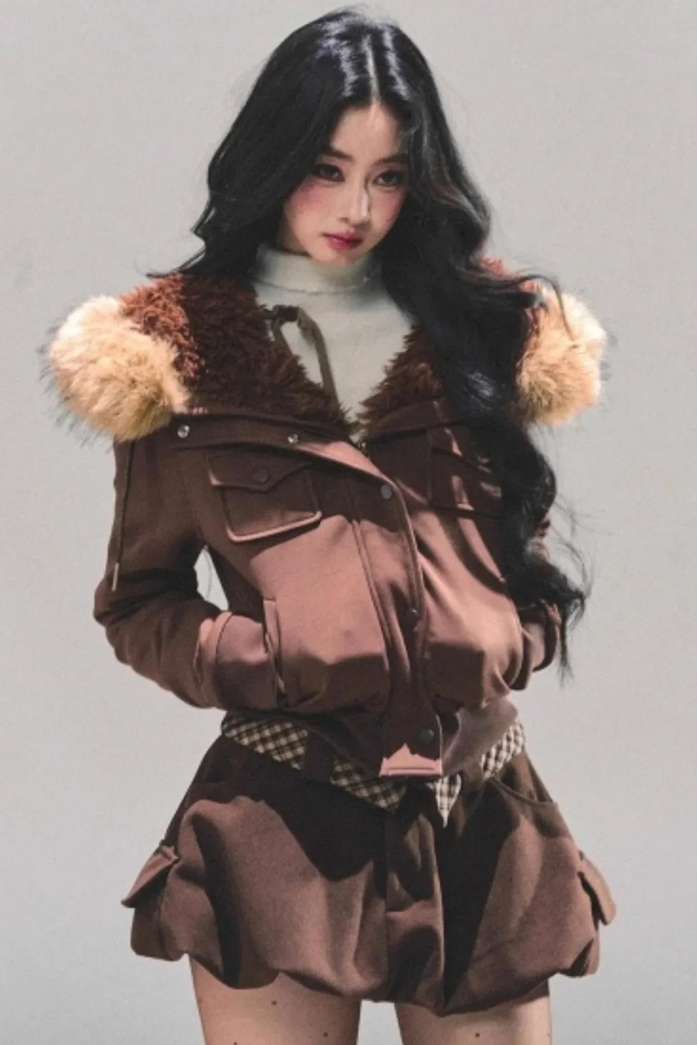 Winter Plush Hooded Coat