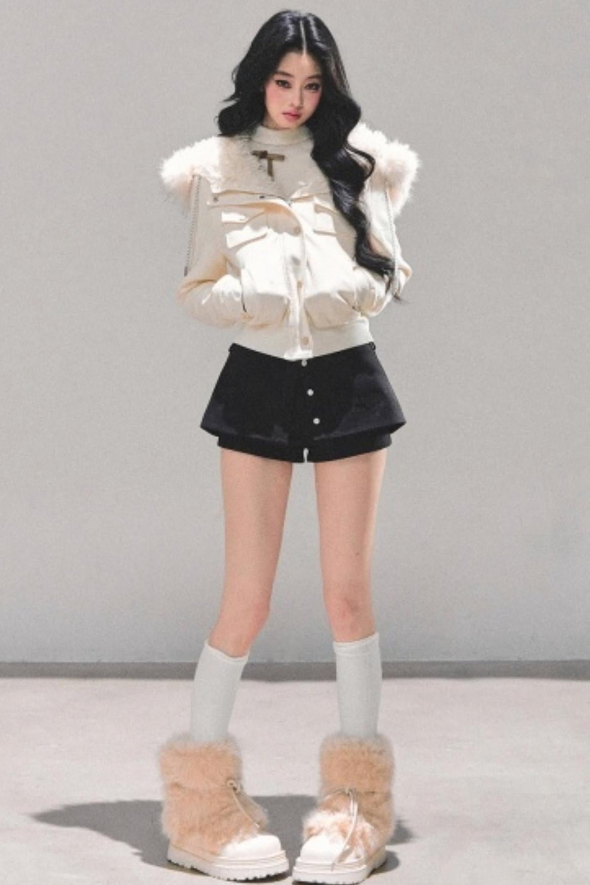 Winter Plush Hooded Coat