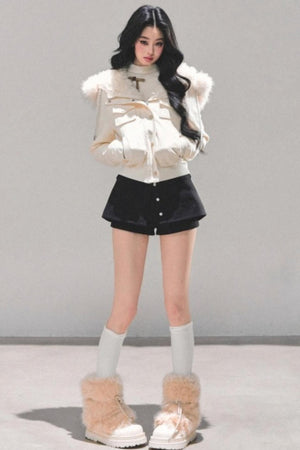 Winter Plush Hooded Coat