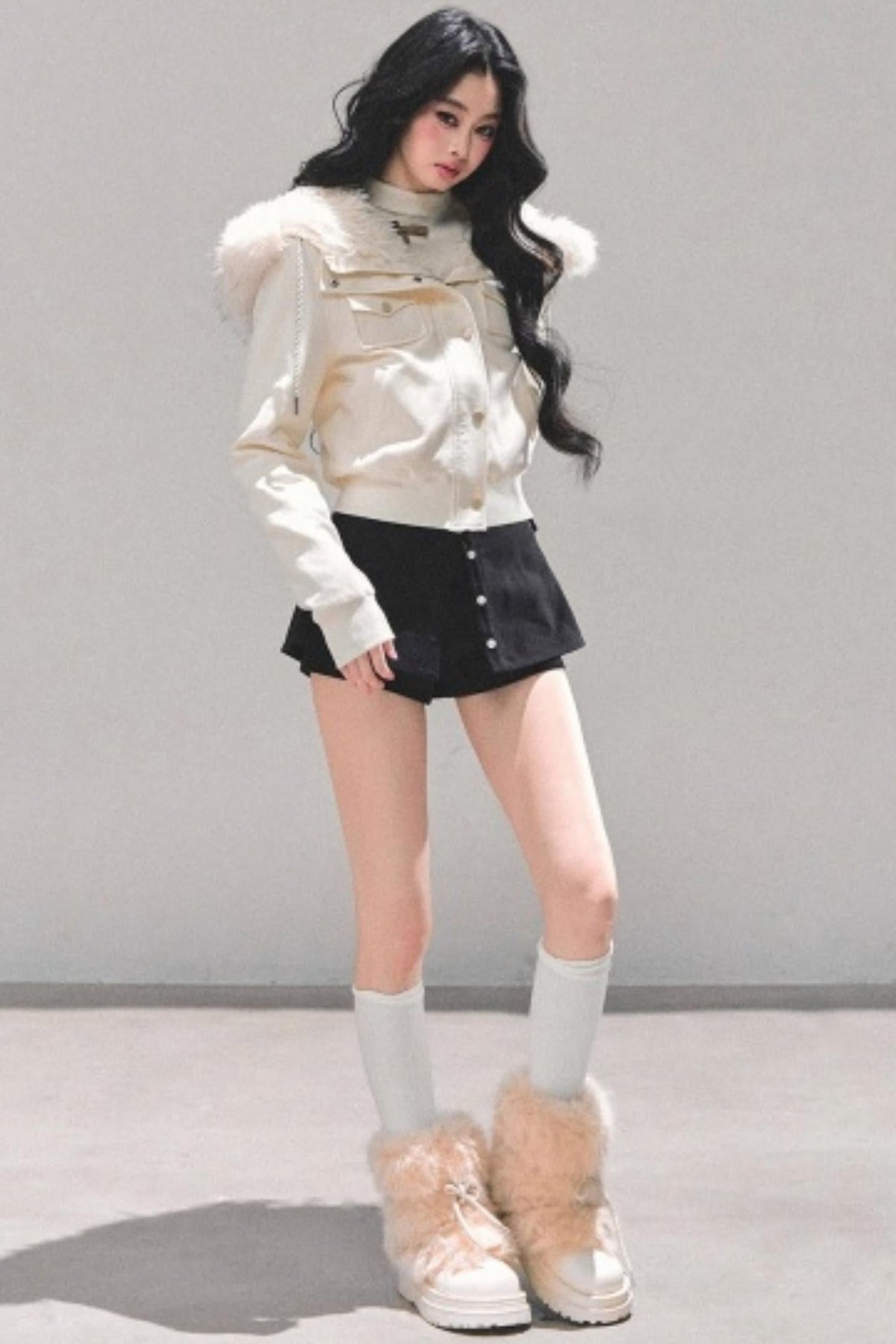 Winter Plush Hooded Coat