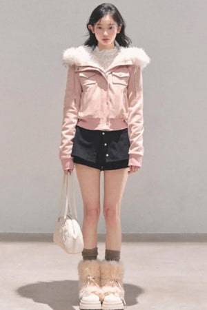 Winter Plush Hooded Coat