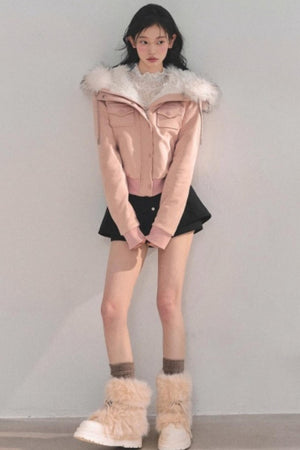 Winter Plush Hooded Coat