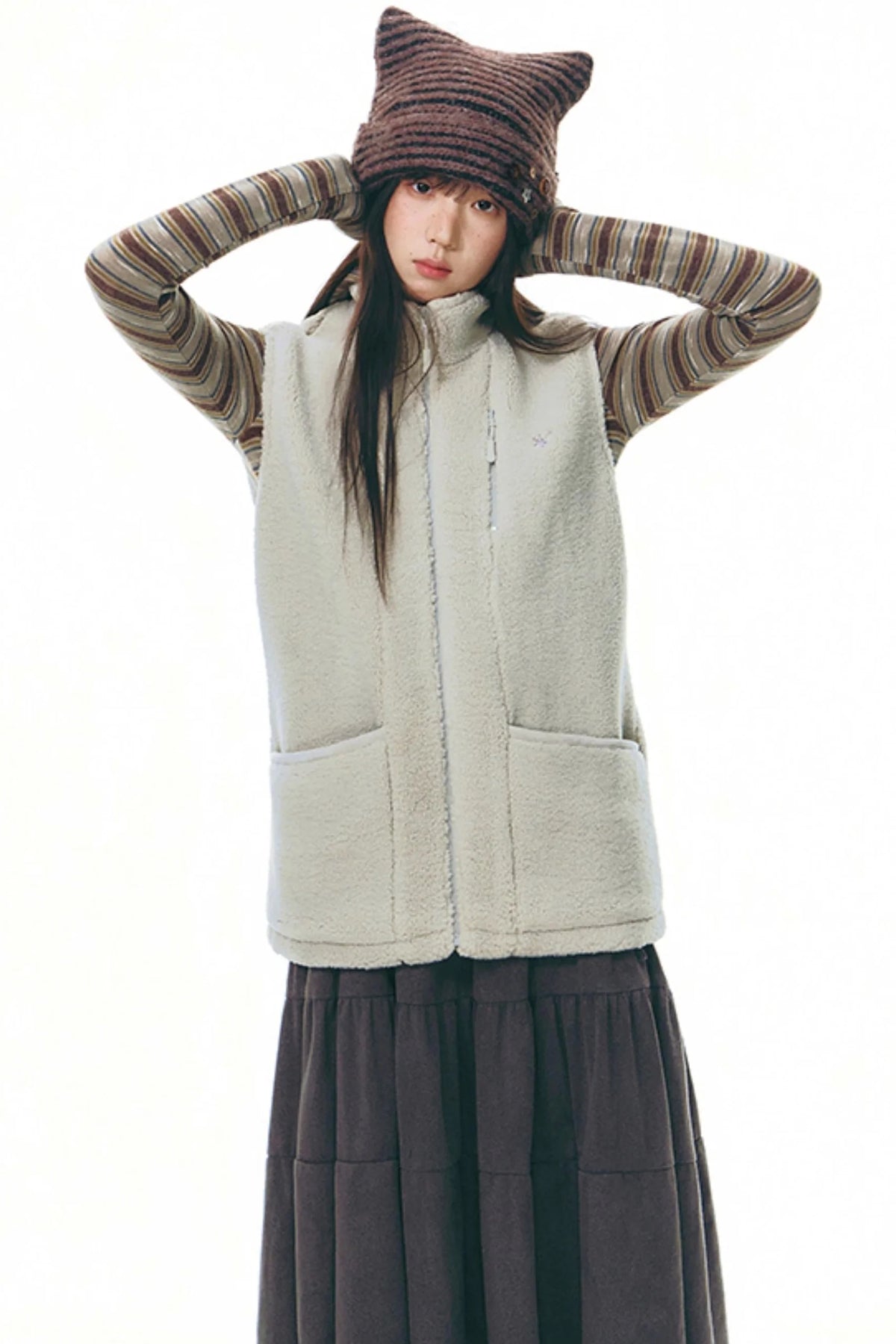 Winter Retro Stand-Up Collar Vest